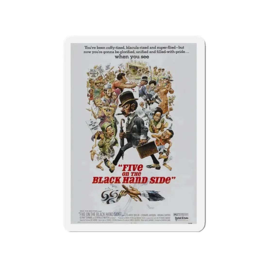 FIVE ON THE BLACK HAND SIDE 1973 Movie Poster - Refrigerator Magnet 2 Inch - The Sticker Space