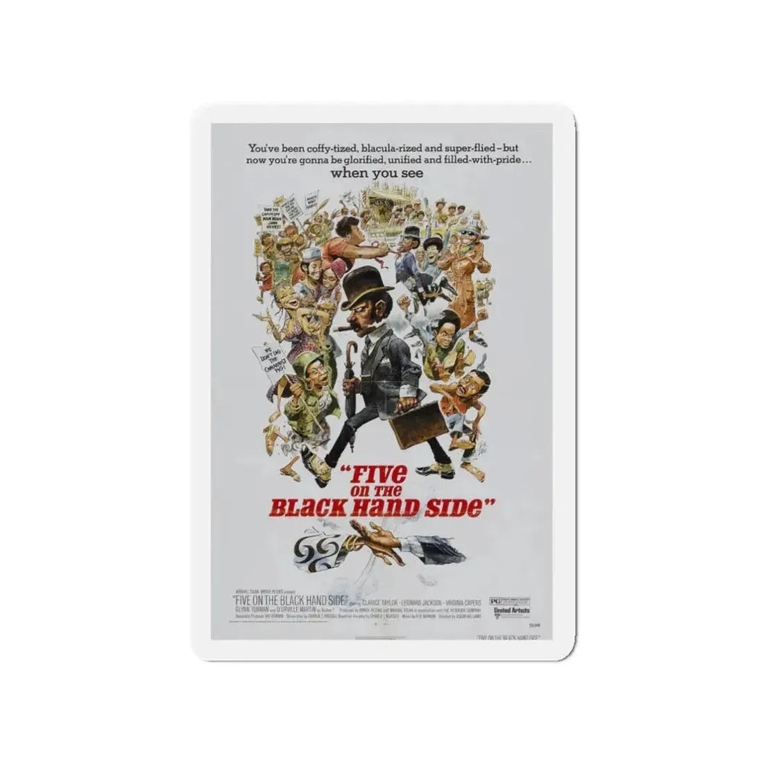 FIVE ON THE BLACK HAND SIDE 1973 Movie Poster - Refrigerator Magnet 3 Inch - The Sticker Space