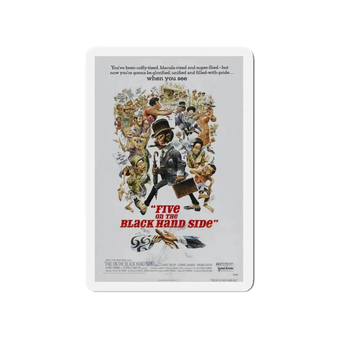 FIVE ON THE BLACK HAND SIDE 1973 Movie Poster - Refrigerator Magnet 4 Inch - The Sticker Space
