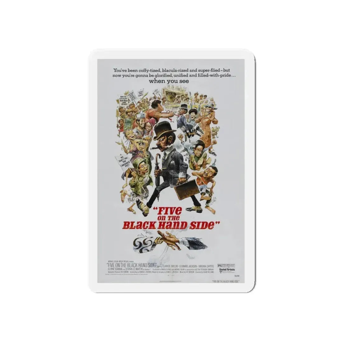 FIVE ON THE BLACK HAND SIDE 1973 Movie Poster - Refrigerator Magnet 5 Inch - The Sticker Space