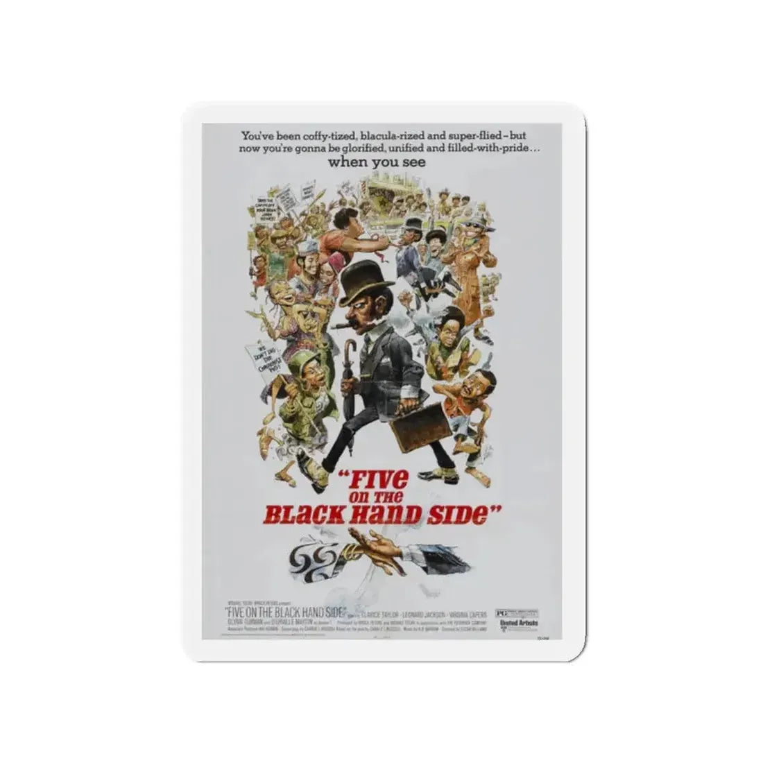 FIVE ON THE BLACK HAND SIDE 1973 Movie Poster - Refrigerator Magnet - The Sticker Space