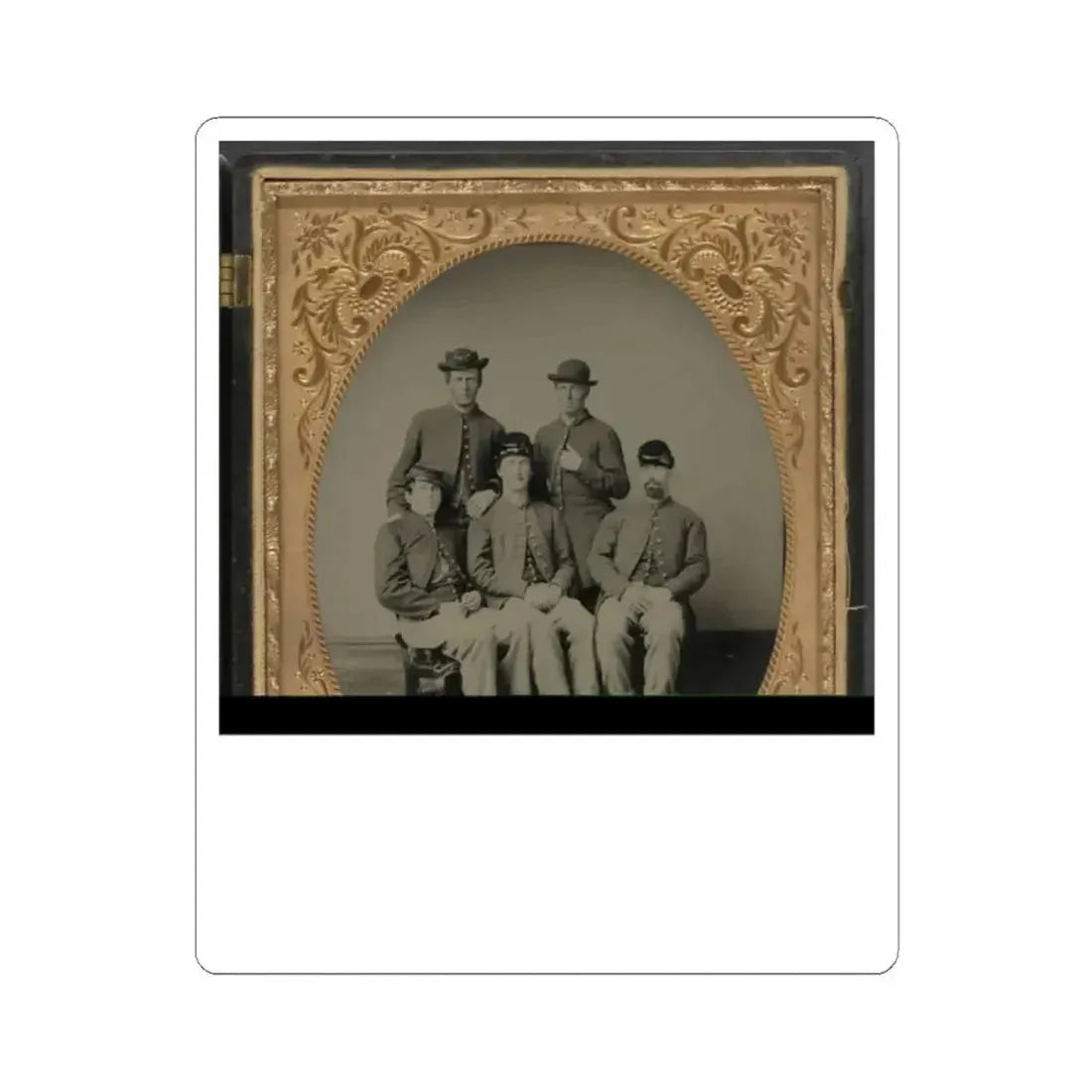 Five Unidentified Soldiers in Union Uniforms (U.S. Civil War) STICKER Vinyl Kiss-Cut Decal 2 Inch White - The Sticker Space