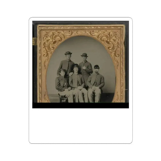 Five Unidentified Soldiers in Union Uniforms (U.S. Civil War) STICKER Vinyl Kiss-Cut Decal 2 Inch White - The Sticker Space