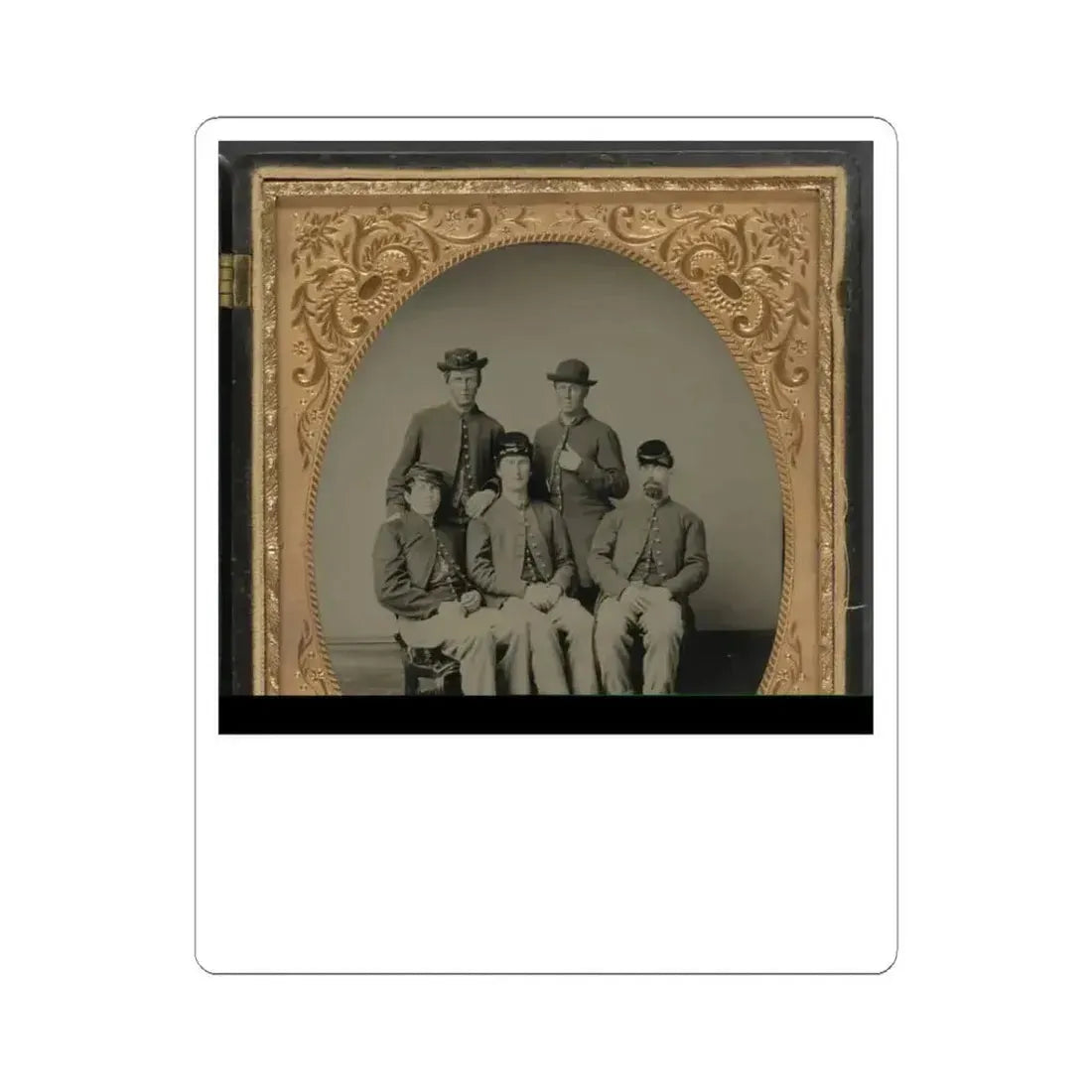 Five Unidentified Soldiers in Union Uniforms (U.S. Civil War) STICKER Vinyl Kiss-Cut Decal 3 Inch White - The Sticker Space
