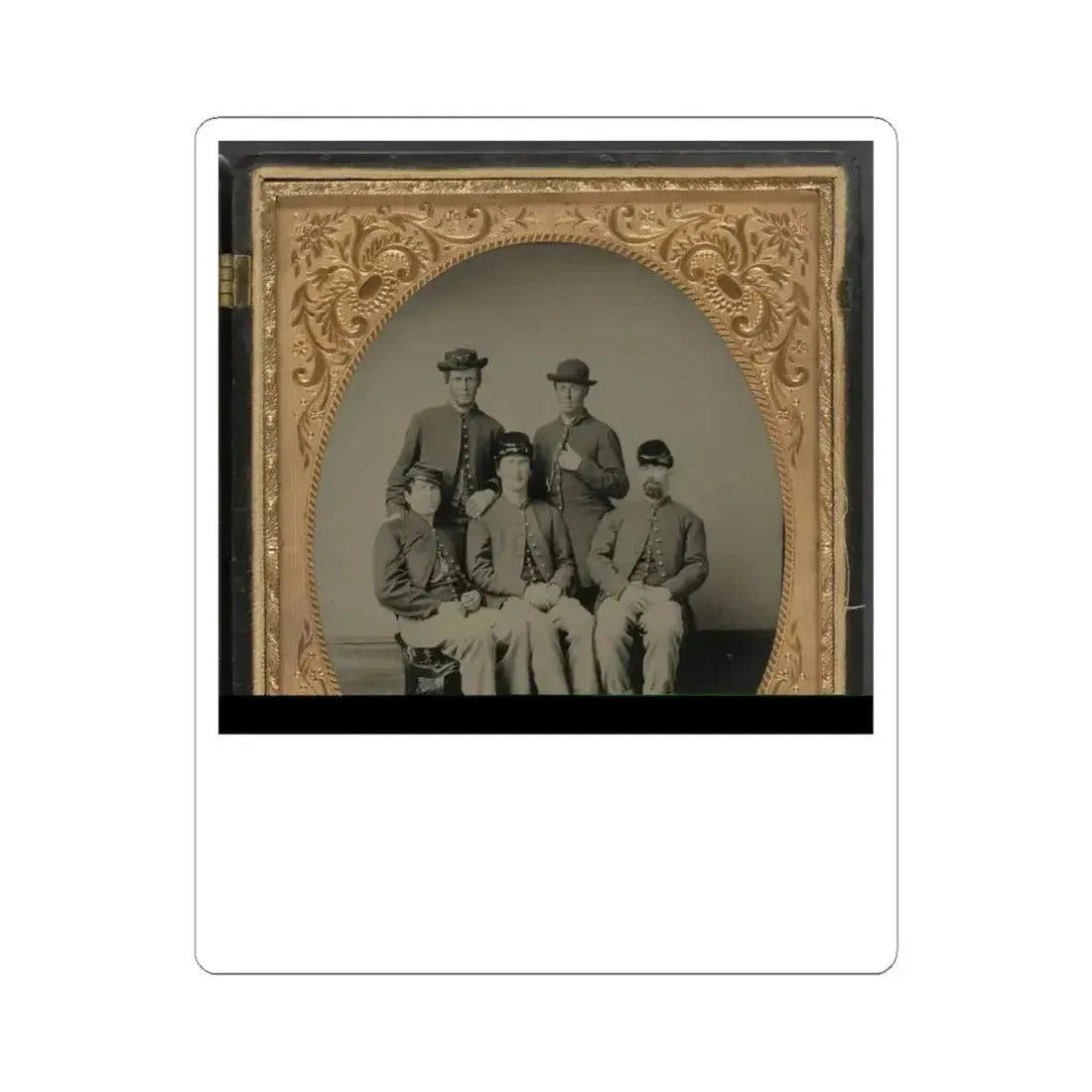 Five Unidentified Soldiers in Union Uniforms (U.S. Civil War) STICKER Vinyl Kiss-Cut Decal 4 Inch White - The Sticker Space