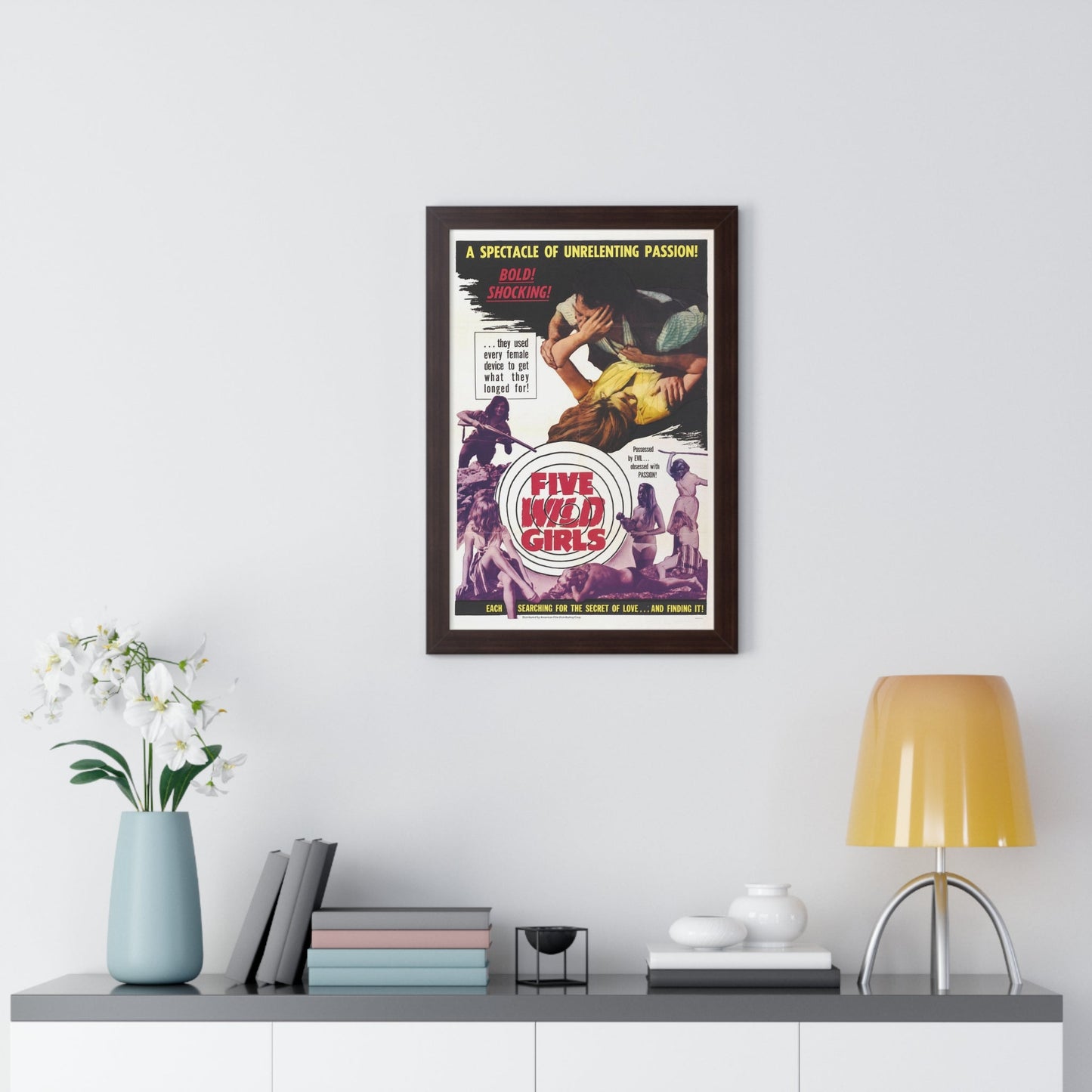 FIVE WILD GIRLS 1964 - Framed Movie Poster-The Sticker Space