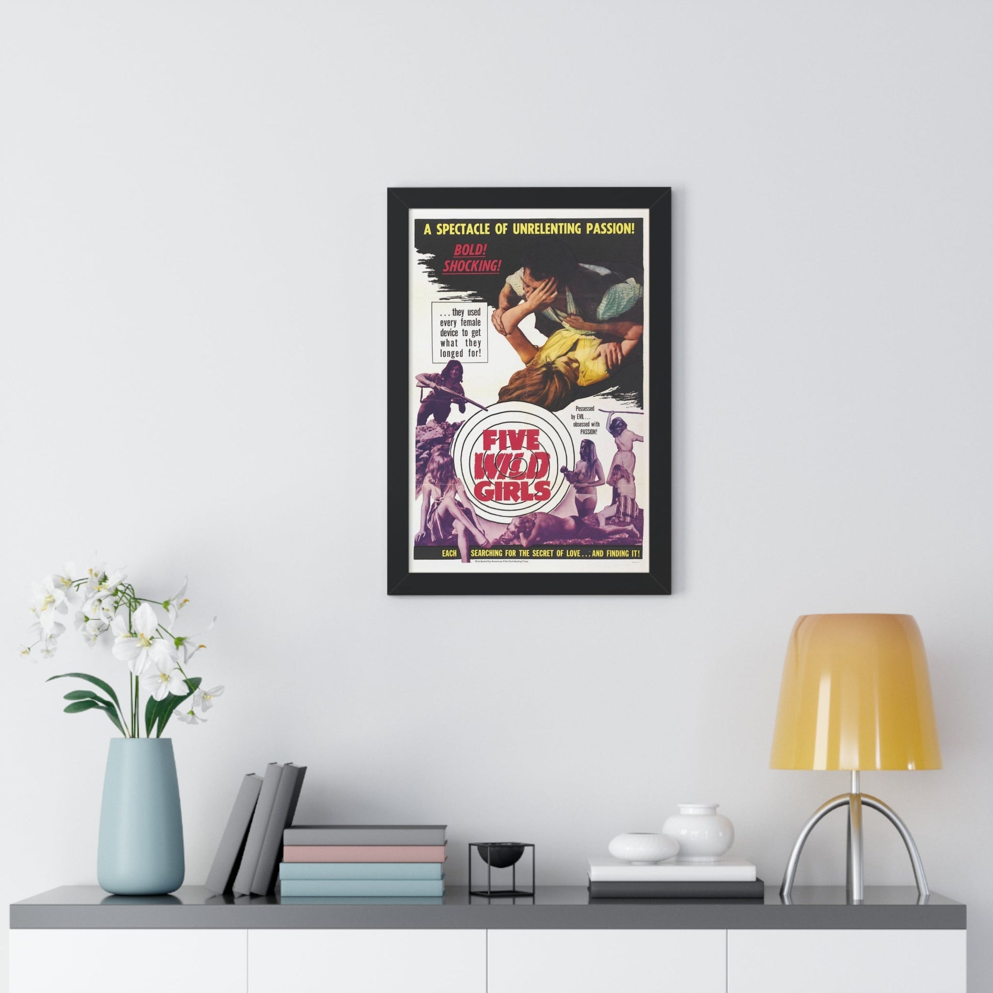 FIVE WILD GIRLS 1964 - Framed Movie Poster-The Sticker Space