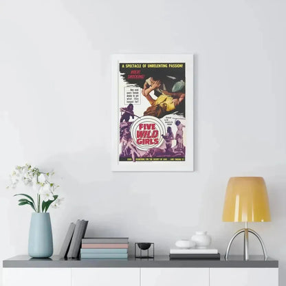 FIVE WILD GIRLS 1964 - Framed Movie Poster - The Sticker Space