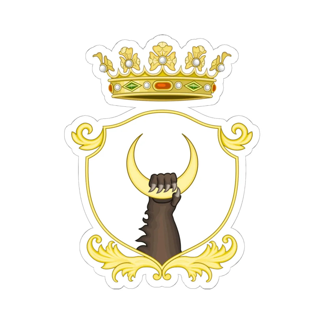 Fivizzano-Stemma (Italy) (Coat of Arms) STICKER Vinyl Kiss-Cut Decal 6 Inch White - The Sticker Space