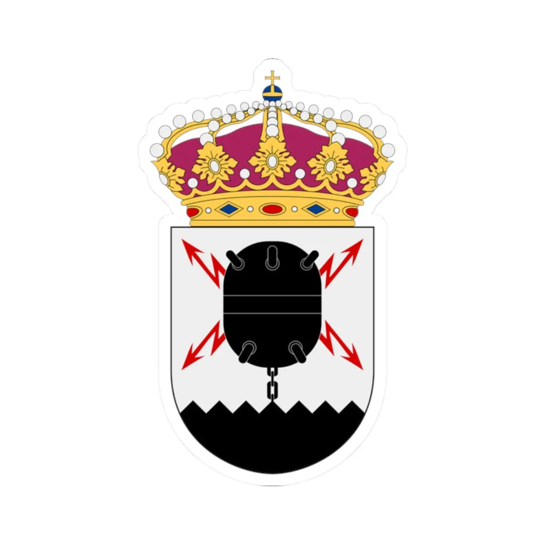 Fjärde minkrigsflottiljen vapen (Sweden) (Coat of Arms) STICKER Vinyl Kiss-Cut Decal 2 Inch White - The Sticker Space