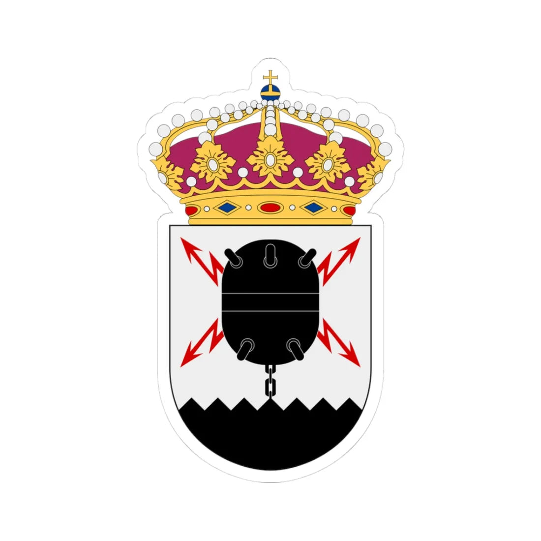 Fjärde minkrigsflottiljen vapen (Sweden) (Coat of Arms) STICKER Vinyl Kiss-Cut Decal 3 Inch White - The Sticker Space