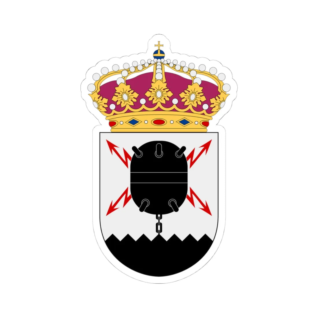 Fjärde minkrigsflottiljen vapen (Sweden) (Coat of Arms) STICKER Vinyl Kiss-Cut Decal 4 Inch White - The Sticker Space