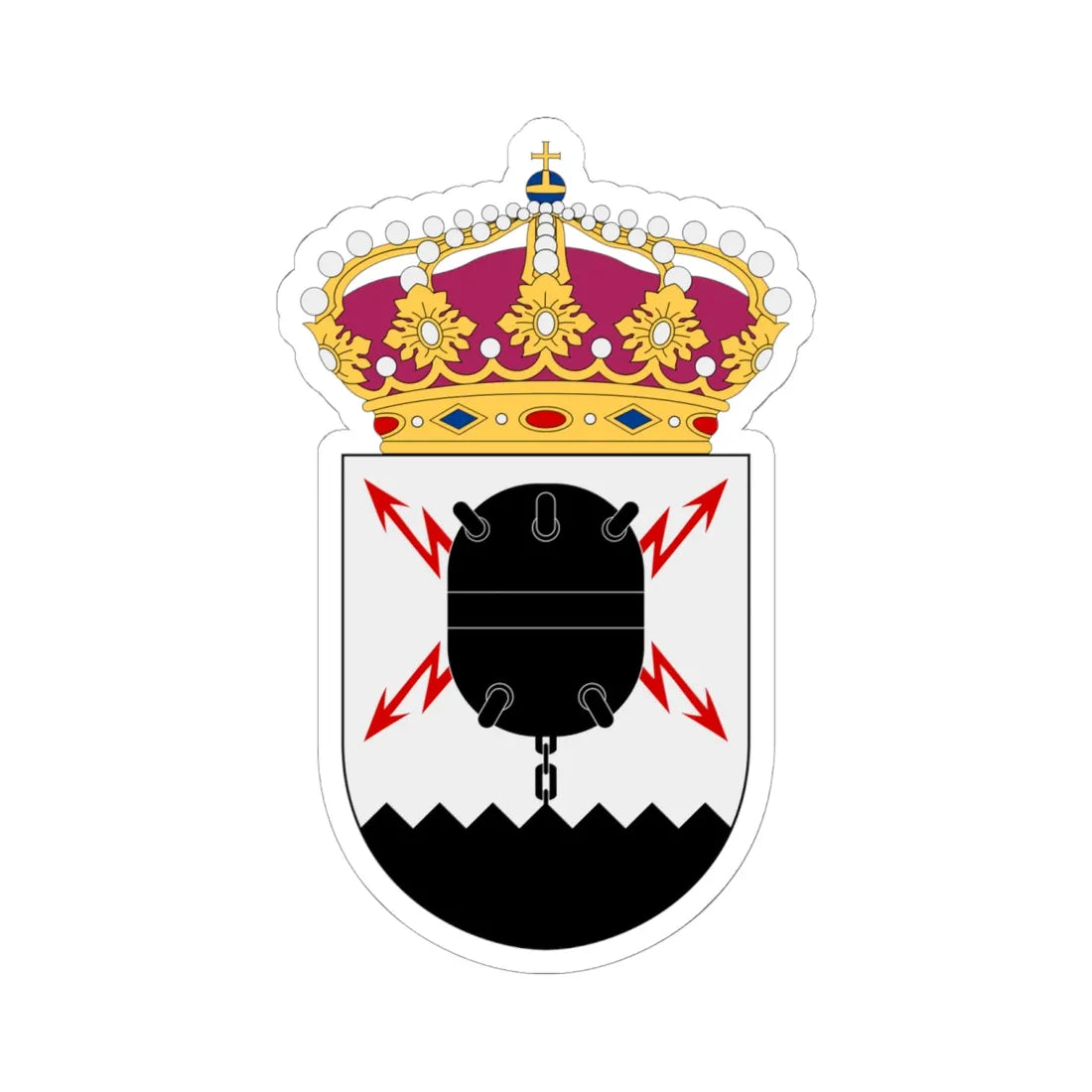 Fjärde minkrigsflottiljen vapen (Sweden) (Coat of Arms) STICKER Vinyl Kiss-Cut Decal 6 Inch White - The Sticker Space