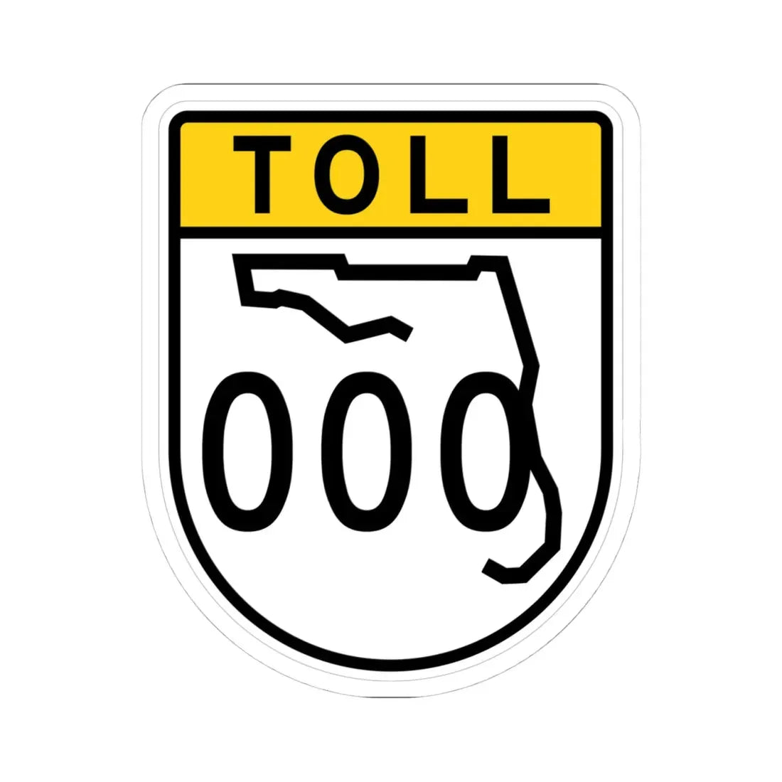 FL Route Shield Template Toll (Florida) (Road Sign) STICKER Vinyl Kiss-Cut Decal 4 Inch White - The Sticker Space