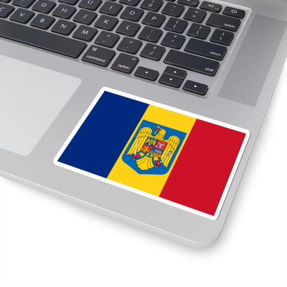 Flag and coat of arms of Romania 1992-2016 (Oman) STICKER Vinyl Kiss-Cut Decal - The Sticker Space