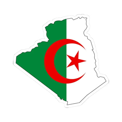 Flag and map of Algeria (Algeria) STICKER Vinyl Kiss-Cut Decal 3 Inch White - The Sticker Space