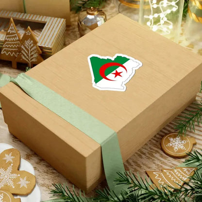 Flag and map of Algeria (Algeria) STICKER Vinyl Kiss-Cut Decal - The Sticker Space