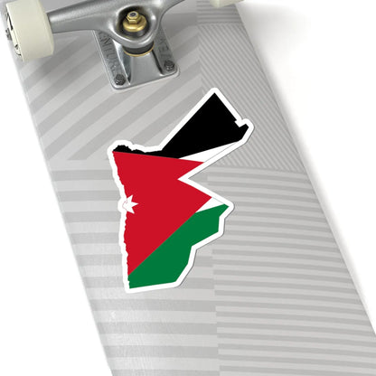 Flag and map of Jordan (Jordan) STICKER Vinyl Kiss-Cut Decal - The Sticker Space