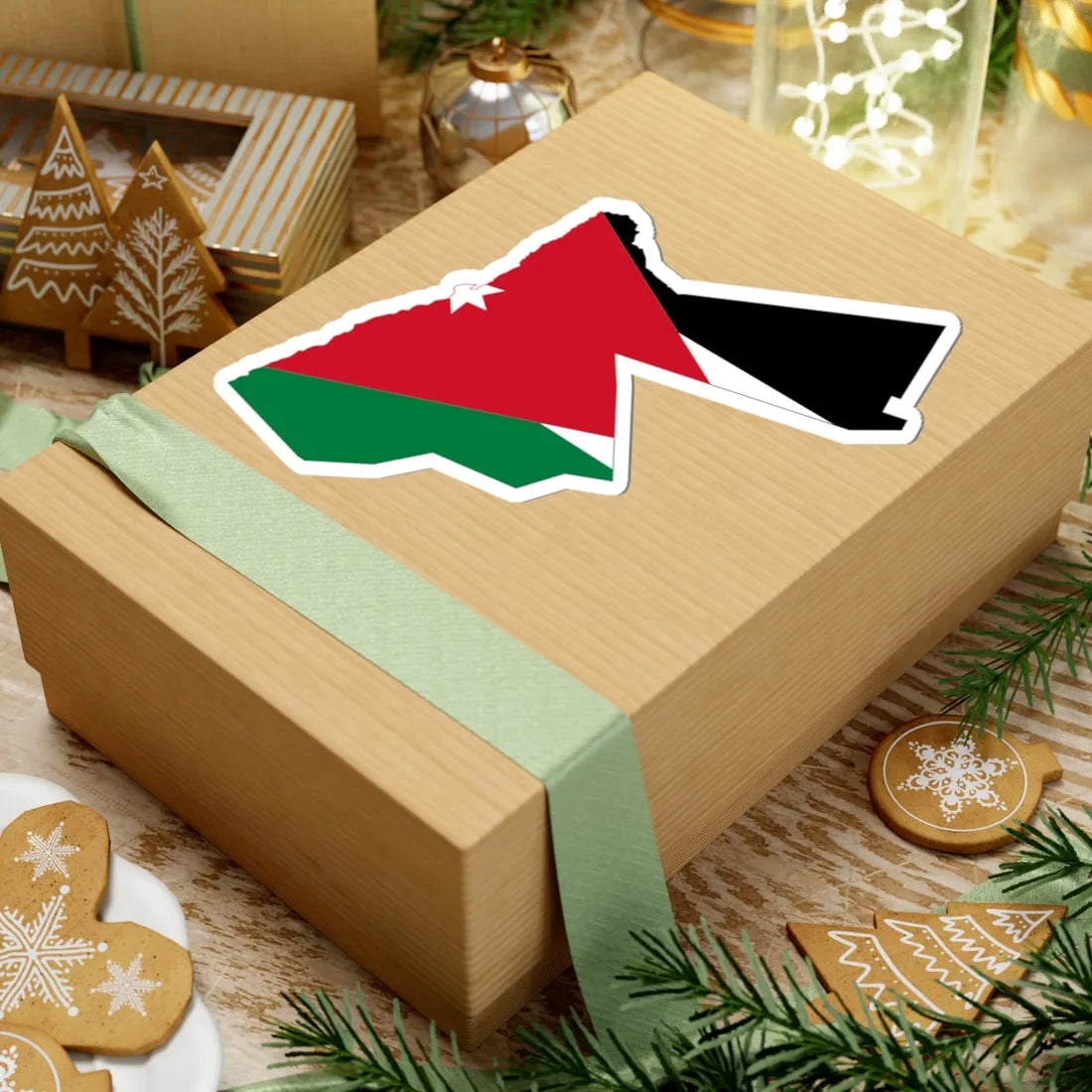 Flag and map of Jordan (Jordan) STICKER Vinyl Kiss-Cut Decal - The Sticker Space