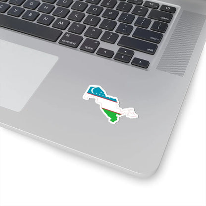 Flag and map of Uzbekistan (Uzbekistan) STICKER Vinyl Kiss-Cut Decal - The Sticker Space