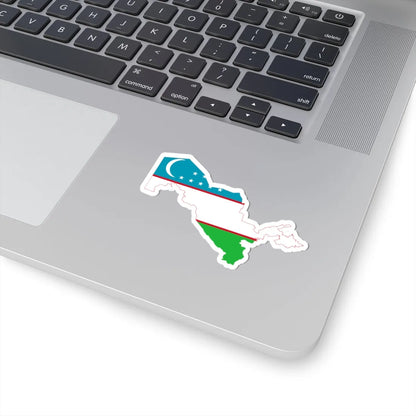 Flag and map of Uzbekistan (Uzbekistan) STICKER Vinyl Kiss-Cut Decal - The Sticker Space