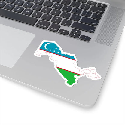 Flag and map of Uzbekistan (Uzbekistan) STICKER Vinyl Kiss-Cut Decal - The Sticker Space