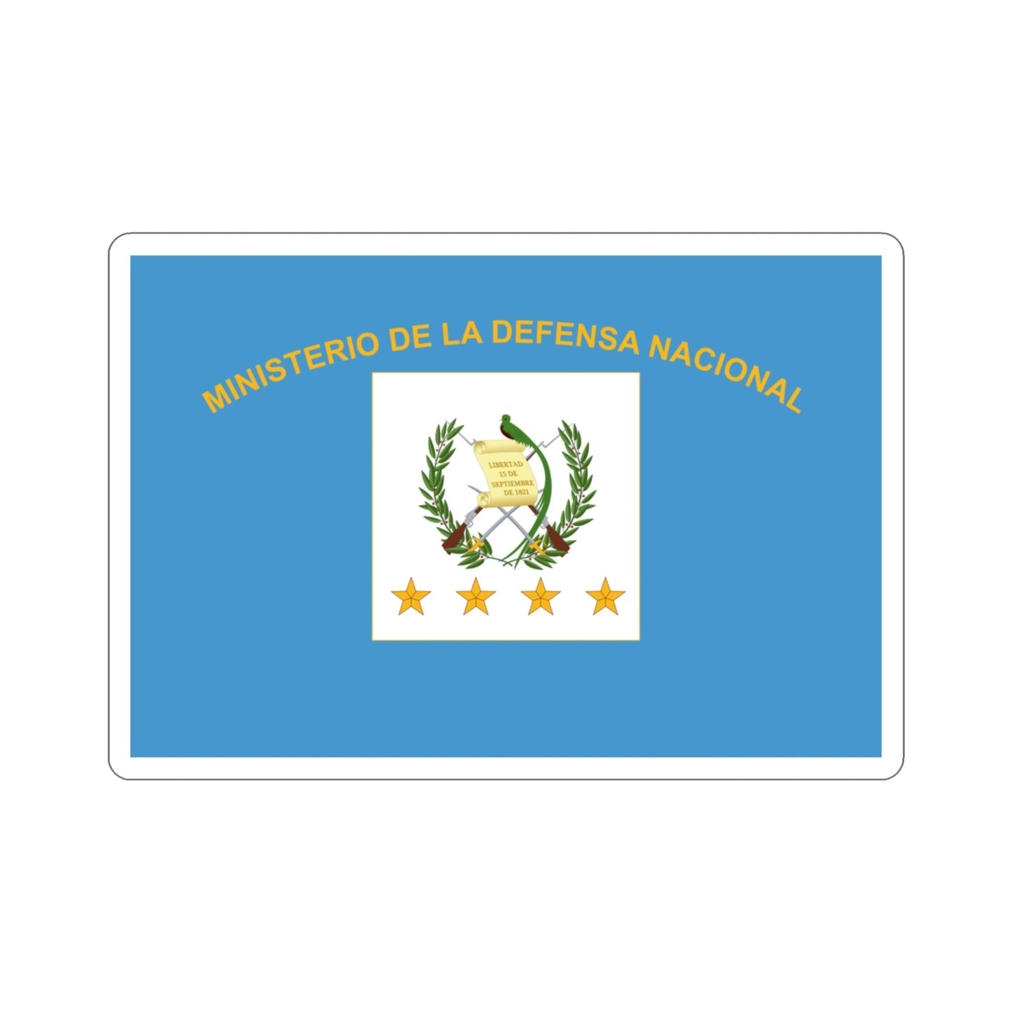 Flag for the Minister of Defence (Guatemala) STICKER Vinyl Die-Cut Decal-3 Inch-The Sticker Space