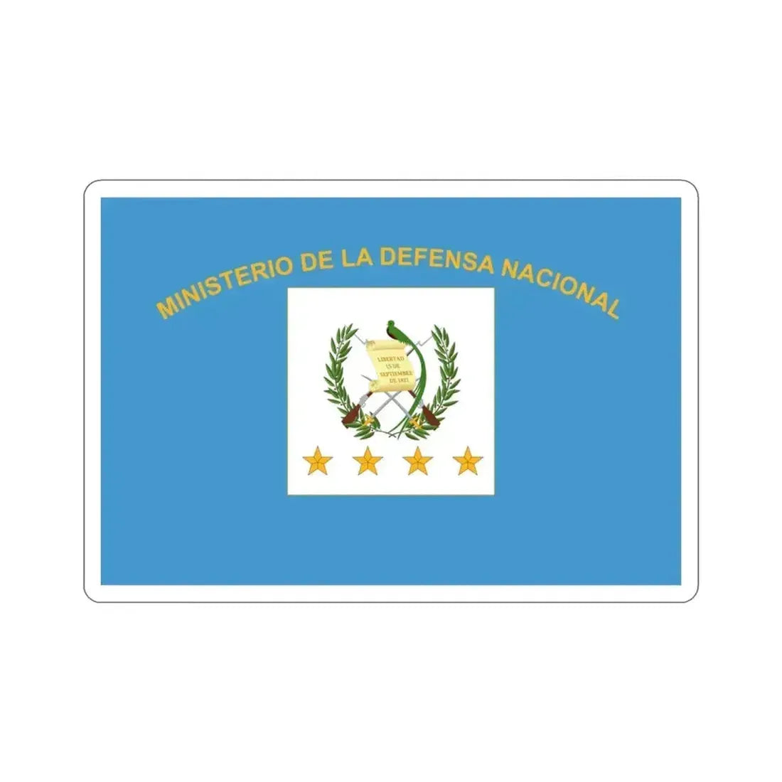 Flag for the Minister of Defence (Guatemala) STICKER Vinyl Die-Cut Decal 3 Inch - The Sticker Space