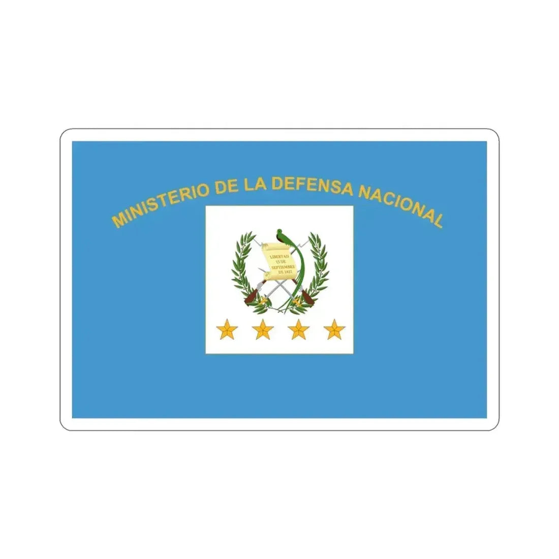 Flag for the Minister of Defence (Guatemala) STICKER Vinyl Die-Cut Decal 3 Inch - The Sticker Space