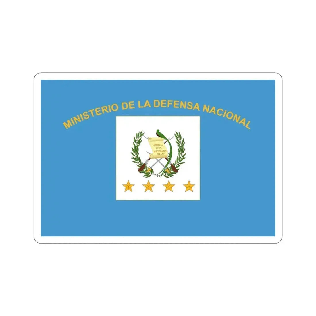Flag for the Minister of Defence (Guatemala) STICKER Vinyl Die-Cut Decal 4 Inch - The Sticker Space
