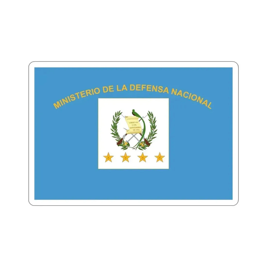 Flag for the Minister of Defence (Guatemala) STICKER Vinyl Die-Cut Decal 5 Inch - The Sticker Space