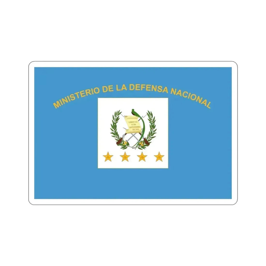 Flag for the Minister of Defence (Guatemala) STICKER Vinyl Die-Cut Decal 5 Inch - The Sticker Space