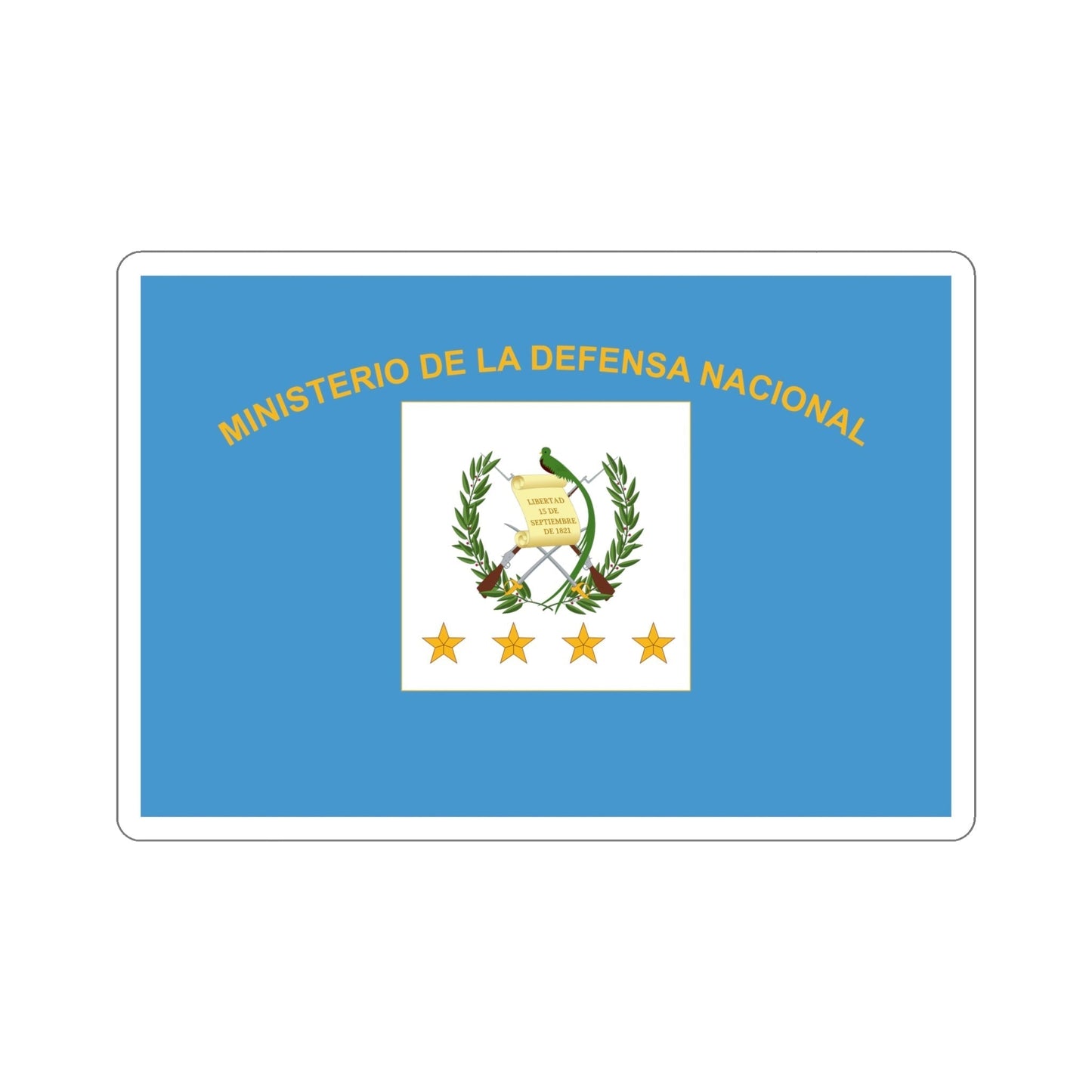 Flag for the Minister of Defence (Guatemala) STICKER Vinyl Die-Cut Decal-6 Inch-The Sticker Space