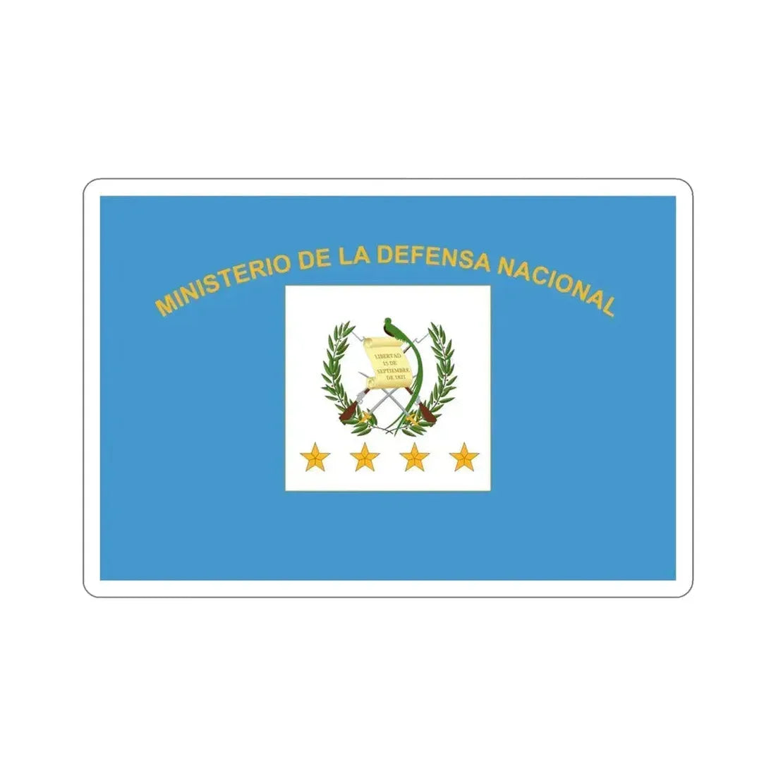Flag for the Minister of Defence (Guatemala) STICKER Vinyl Die-Cut Decal 6 Inch - The Sticker Space