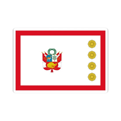 Flag for the Minister of Defense Peru (Peru) STICKER Vinyl Kiss-Cut Decal 3 Inch White - The Sticker Space