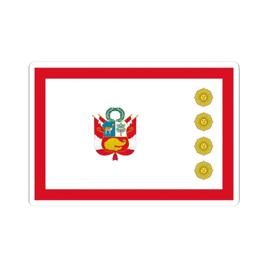 Flag for the Minister of Defense Peru (Peru) STICKER Vinyl Kiss-Cut Decal 4 Inch White - The Sticker Space
