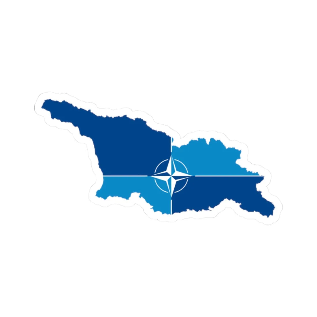 Flag map Georgia-NATO (Georgia) STICKER Vinyl Kiss-Cut Decal 2 Inch White - The Sticker Space