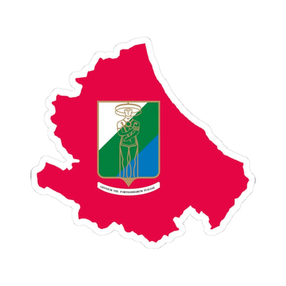 Flag map of Abruzzo (Italy) STICKER Vinyl Kiss-Cut Decal 3 Inch White - The Sticker Space
