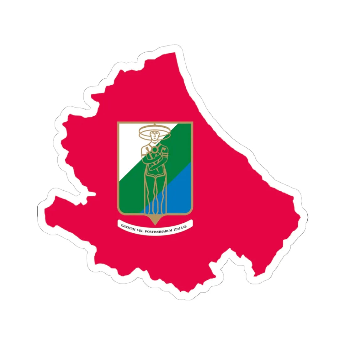 Flag map of Abruzzo (Italy) STICKER Vinyl Kiss-Cut Decal 4 Inch White - The Sticker Space