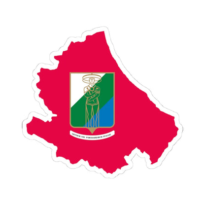 Flag map of Abruzzo (Italy) STICKER Vinyl Kiss-Cut Decal 4 Inch White - The Sticker Space