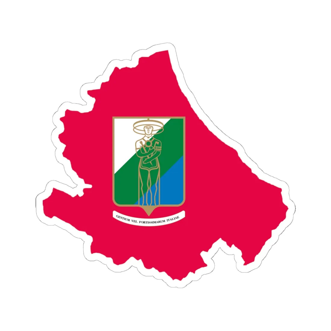 Flag map of Abruzzo (Italy) STICKER Vinyl Kiss-Cut Decal 6 Inch White - The Sticker Space