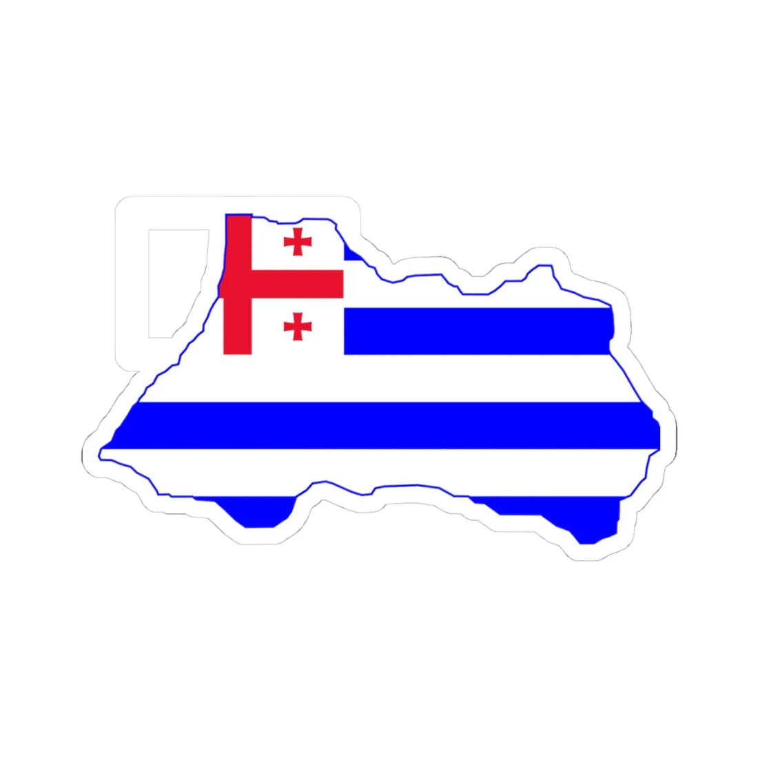 Flag map of Adjara (Georgia) STICKER Vinyl Kiss-Cut Decal 4 Inch White - The Sticker Space