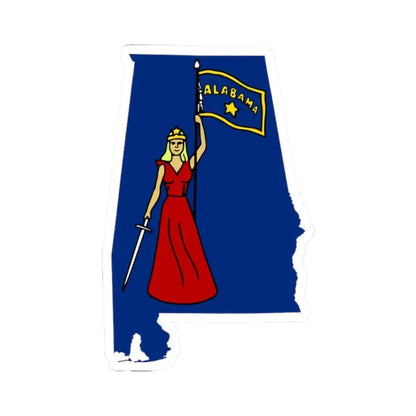 Flag-map of Alabama 1861 (United States) STICKER Vinyl Kiss-Cut Decal 2 Inch White - The Sticker Space