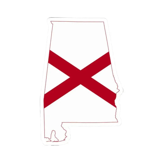 Flag-map of Alabama (United States) STICKER Vinyl Kiss-Cut Decal 2 Inch White - The Sticker Space