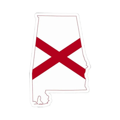 Flag-map of Alabama (United States) STICKER Vinyl Kiss-Cut Decal 4 Inch White - The Sticker Space