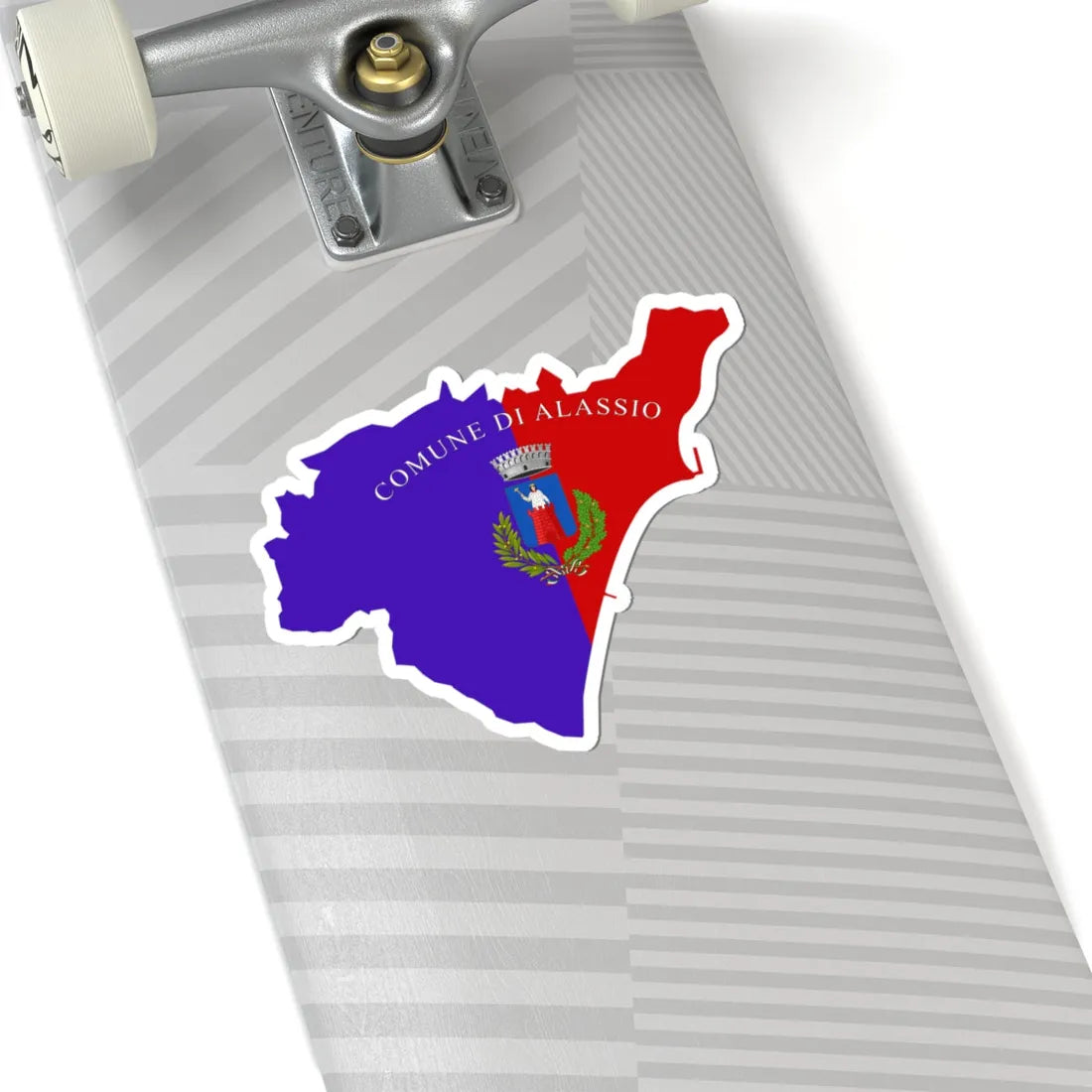 Flag map of Alassio (Italy) STICKER Vinyl Kiss-Cut Decal - The Sticker Space