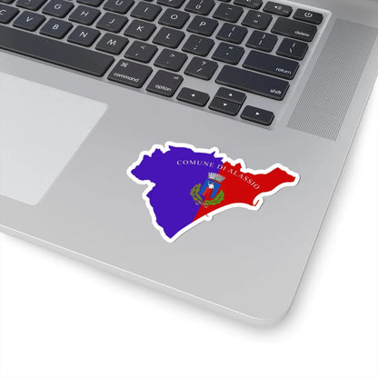 Flag map of Alassio (Italy) STICKER Vinyl Kiss-Cut Decal - The Sticker Space