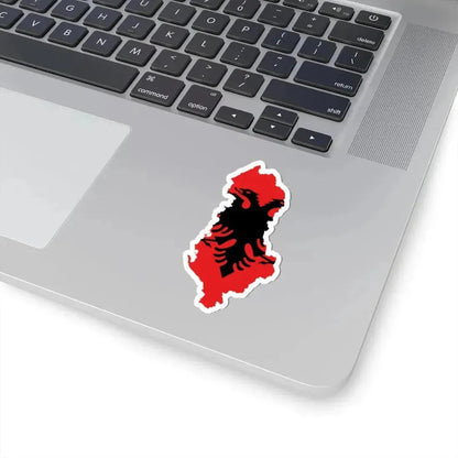 Flag map of Albania 1992-2002 (Albania) STICKER Vinyl Kiss-Cut Decal - The Sticker Space