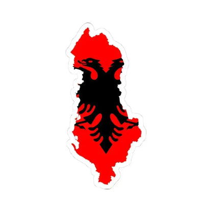 Flag map of Albania (Albania) STICKER Vinyl Kiss-Cut Decal 3 Inch White - The Sticker Space