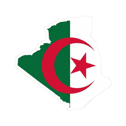 Flag-map of Algeria (Algeria) STICKER Vinyl Kiss-Cut Decal 3 Inch White - The Sticker Space